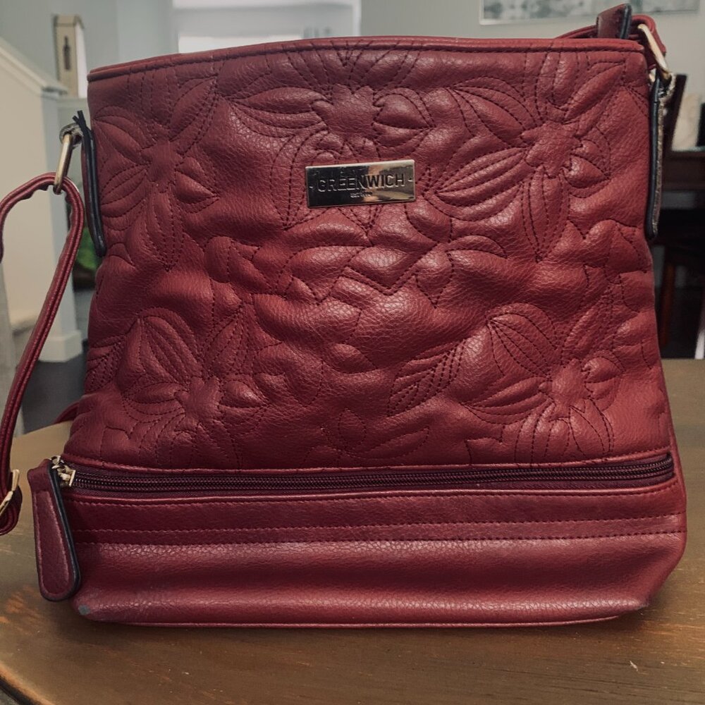 Greenwich burgundy crossover bag purse